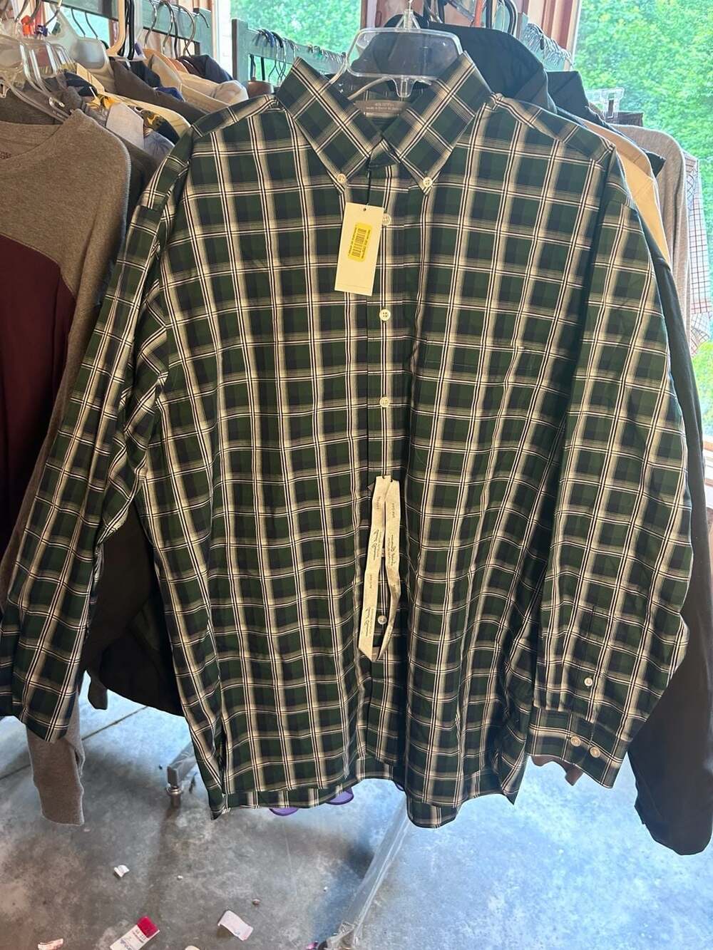 Daniel Cremieux Signature Collection Non-Iron Plaid Button Down Shirt Size L